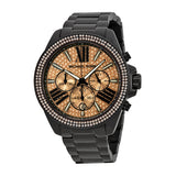 Michael Kors Everest Cronógrafo Rose Dial Negro Ion-plateado Ladies Watch MK5879