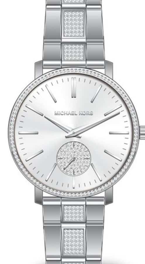 Michael Kors Jaryn Pave reloj de mujer en tono plateado MK3600