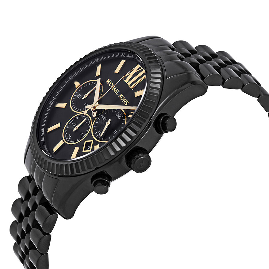 Michael Kors Lexington Reloj cronógrafo con esfera negra para hombre MK8603