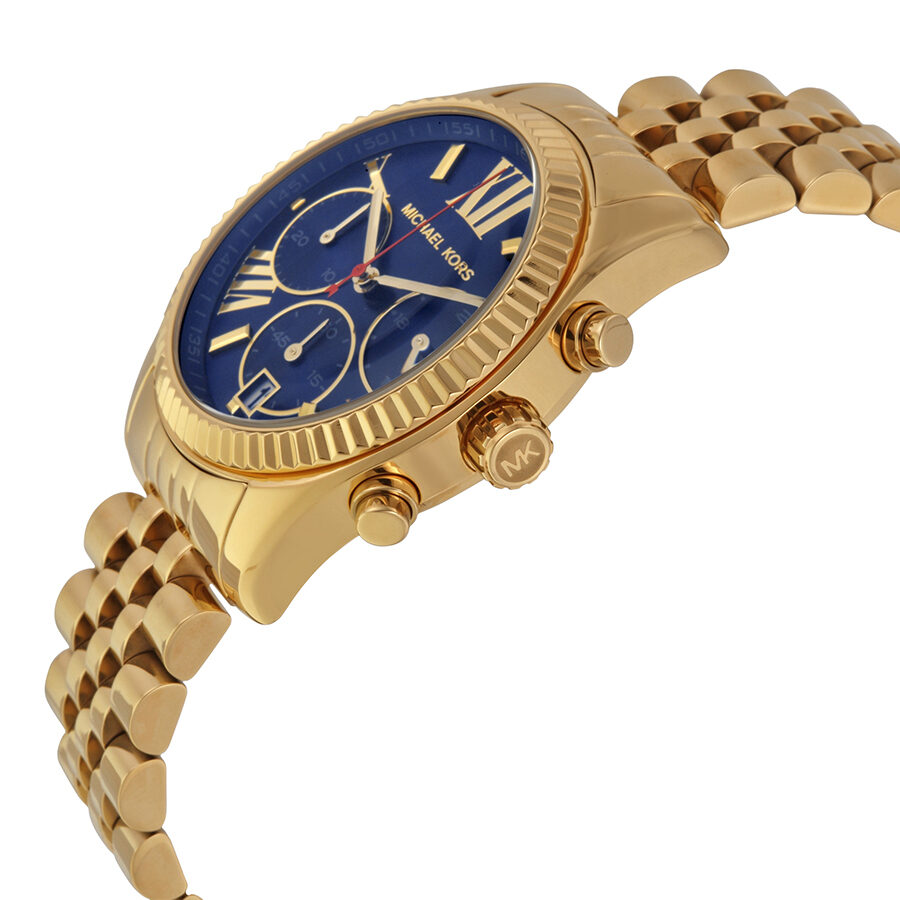 Michael Kors Lexington Reloj cronógrafo con esfera azul para mujer MK6206