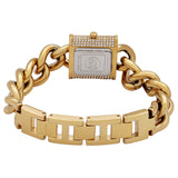 Michael Kors MK Chain Lock Quartz Crystal Gold Dial Ladies Watch MK4711 - Watches of America #3