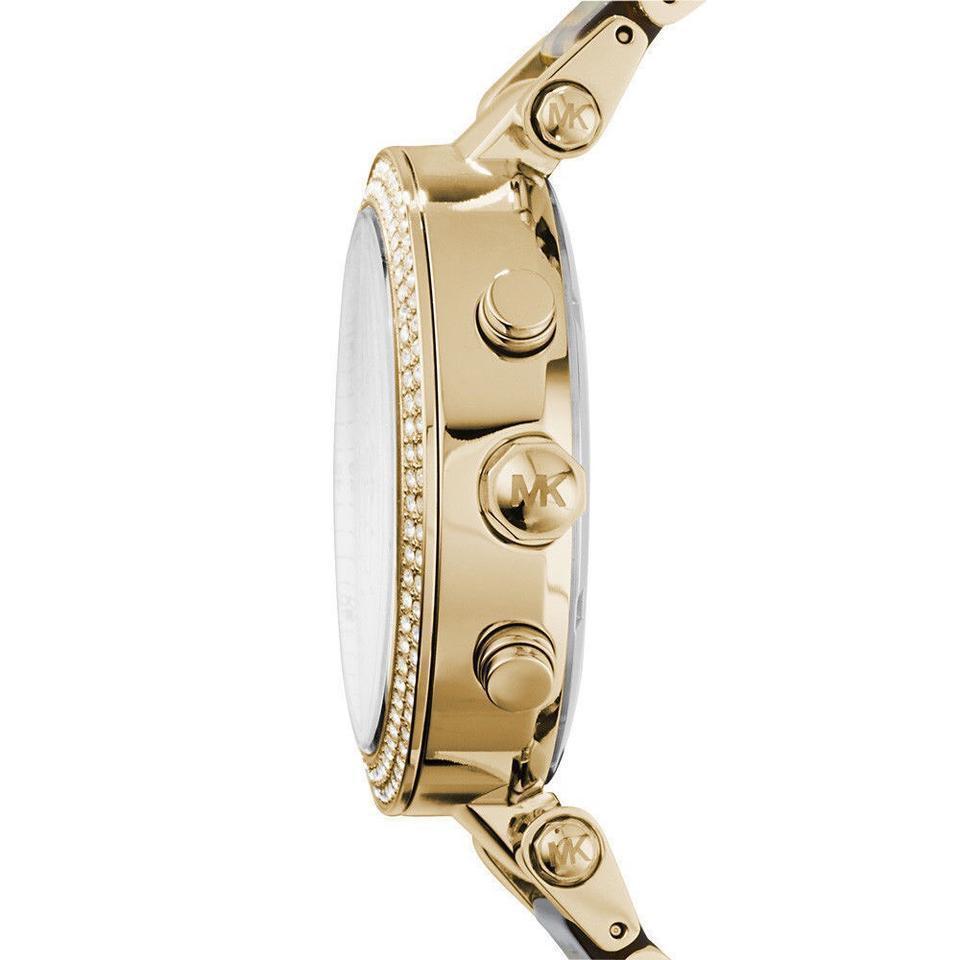 Michael Kors Parker Reloj cronógrafo para mujer, esfera verde, dorado, MK6263
