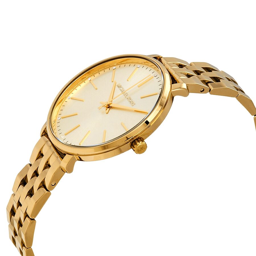 Michael Kors Pyper Crystal Yellow Gold-tone Dial Ladies Watch MK3898
