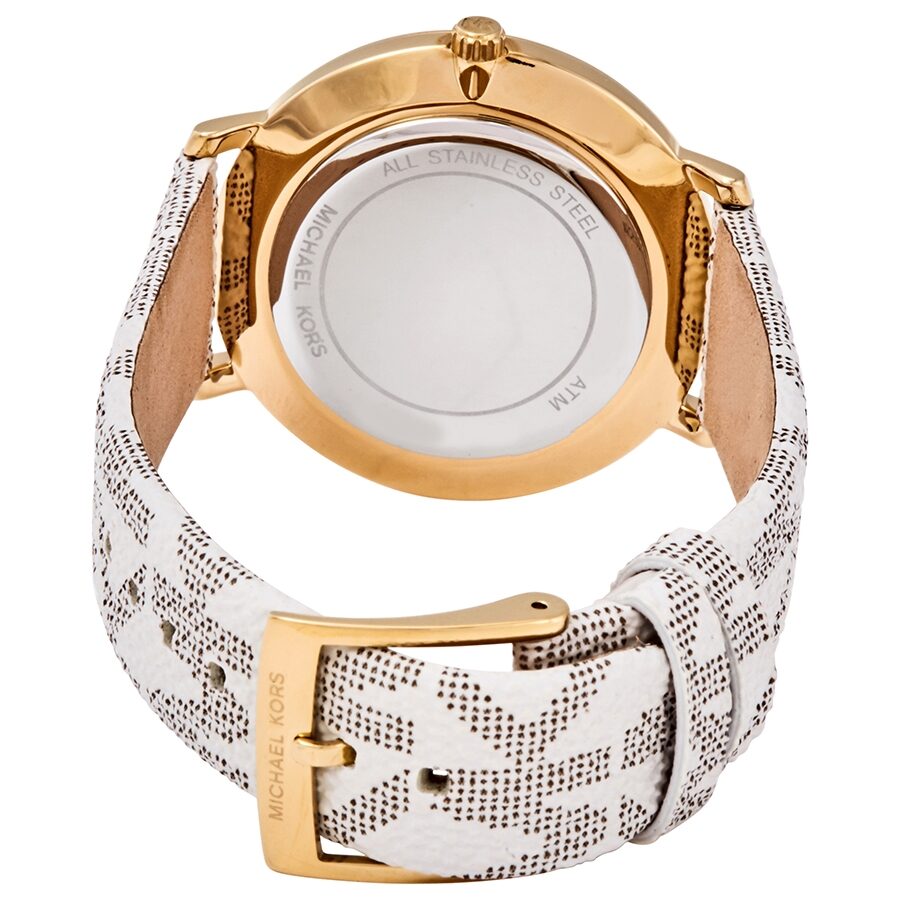 Michael Kors Pyper Reloj de cuarzo con esfera blanca y cristal para mujer MK2858