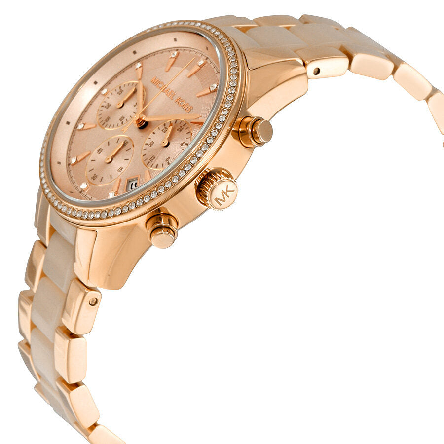 Michael Kors Ritz Quartz Chronograph Rose Dial Ladies Watch MK6307