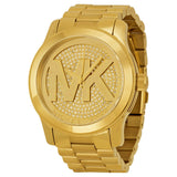 Michael Kors Runway Reloj de mujer con esfera dorada y cristal MK5706