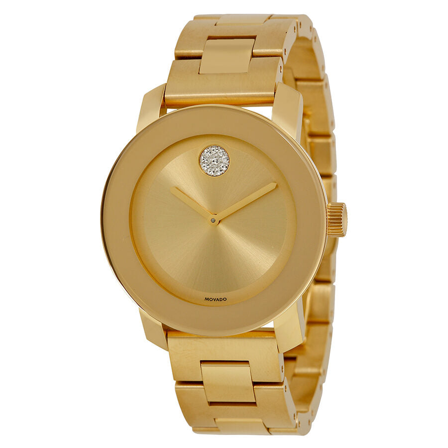 Movado Bold Gold Dial Oro amarillo Ion-plateado Ladies Watch 3600104