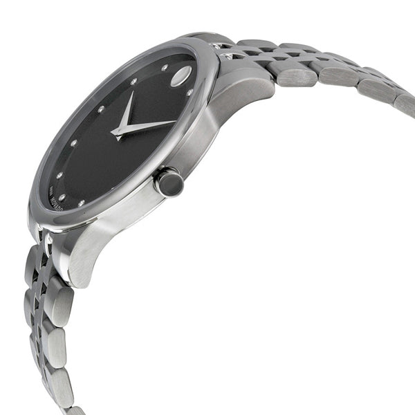 Movado Museum Silver Stainless Steel Black Dial Quartz Men's Watch - 606878