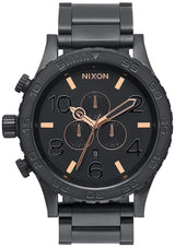 Nixon 51-30 Reloj cronógrafo de acero inoxidable negro para hombre A083-957