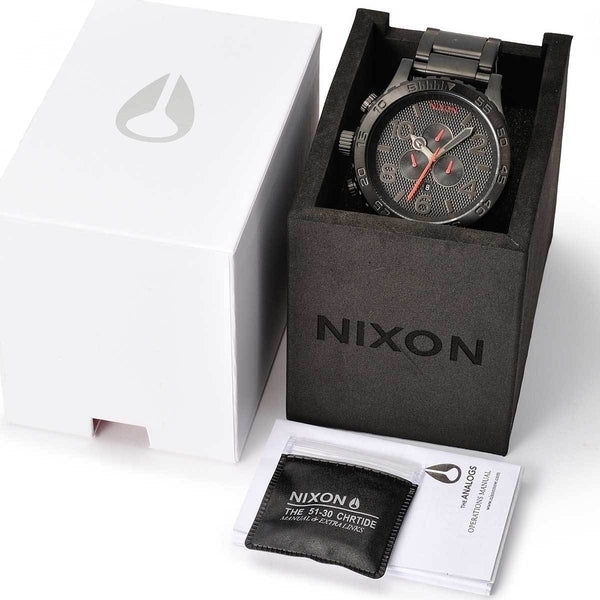 Reloj Nixon 51-30 Chrono Negro Rojo Hombre A083-2298