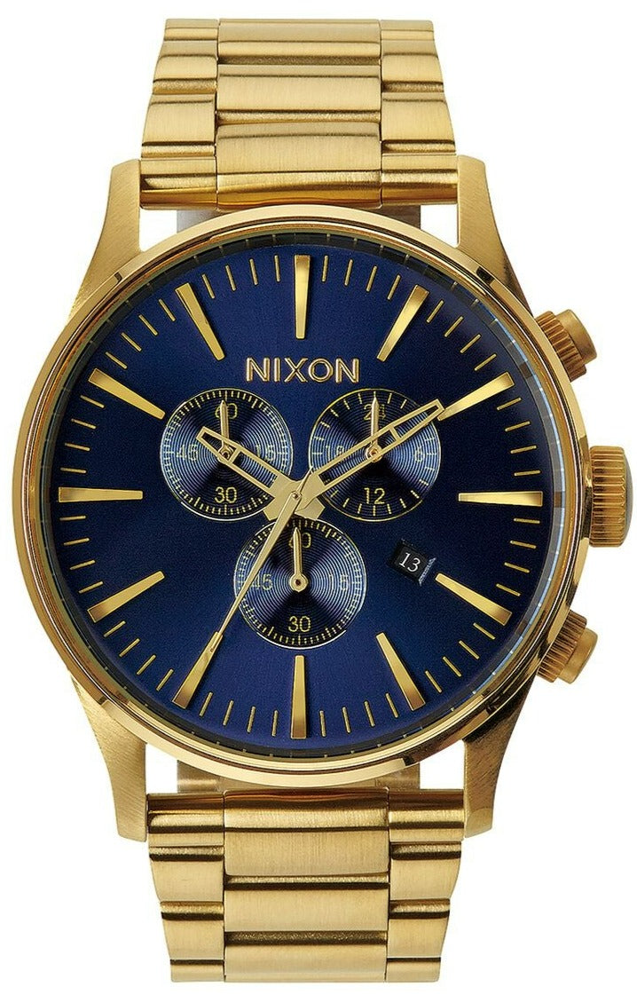 Nixon Sentry Chronograph Blue Sunray Dial Men's Watch A386-1922 (Defect)