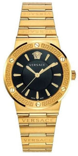 Versace Greca Black Dial Gold Steel Strap Watch for Women - VEVH00820 VEVH00820 - Image 1