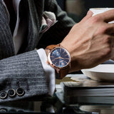 Maserati Epoca Blue Dial Leather Strap Brown Color Men's Watch R8851118001