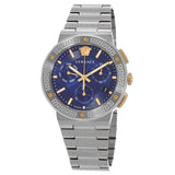 Versace Greca Logo Chronograph Quartz Blue Dial Men's Watch - VEZ900221