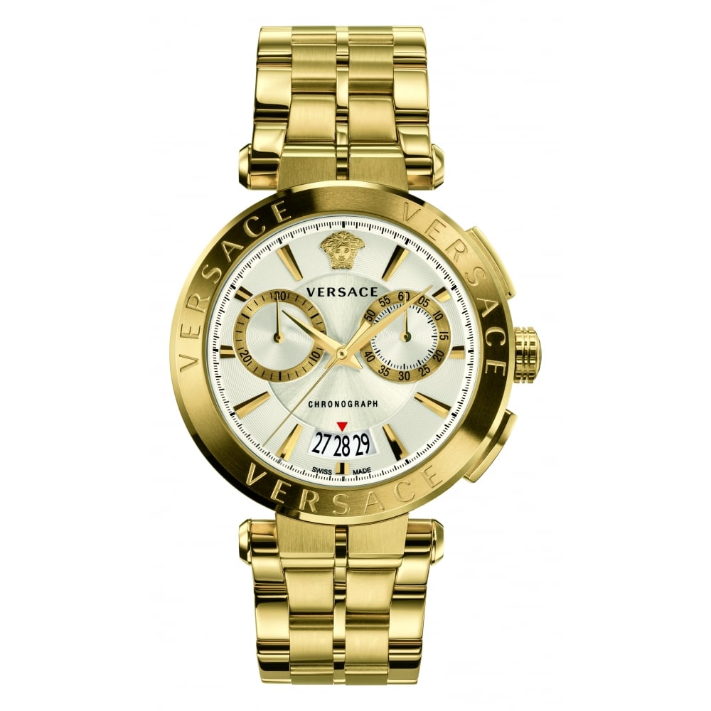 Versace V-Racer Aion Gold Chronograph Men's Watch - VBR060017