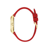 Reloj Guess Crystal Accented Gold Tone Red Strap Mujer GW0034L6