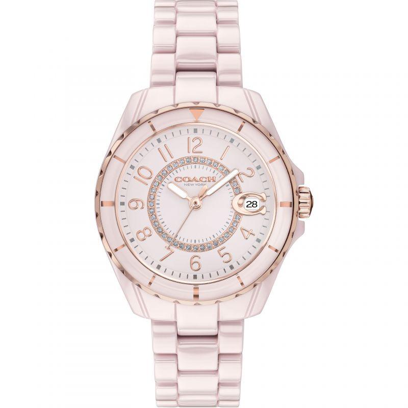 Pink ceramic watch sale