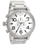 Nixon 51-30 Chronograph White Dial Stainless Steel Men's Watch A083-100 - Watches of America