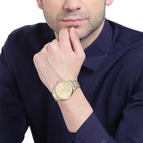 Armani Exchange Reloj para hombre de acero inoxidable en tono dorado con tres manecillas AX2707