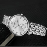 Reloj Emporio Armani Classic con esfera plateada para hombre AR1819