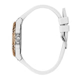 Guess Limelight Crystal White Dial Blanco Silicona Ladies Watch W1053L2