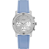 Guess Ladies Confetti Crystal Silicone Strap Women's Watch  W1098L3 - Watches of America