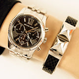 Michael Kors Chronograph Black Dial Silver Unisex Watch MK5708 - Watches of America #5