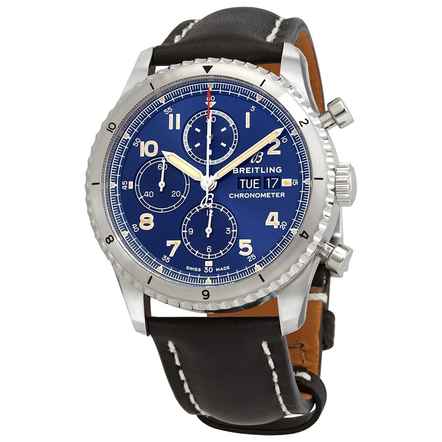 Breitling Aviator Cronógrafo Automático Cronómetro Esfera Azul