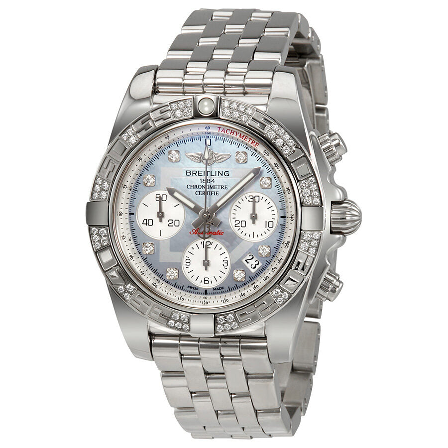 Breitling Chronomat 41 Automatic Mother of Pearl Diamond Dial Men s Watch AB0140AA G712SS AB0140AA G712 378A Watches of America