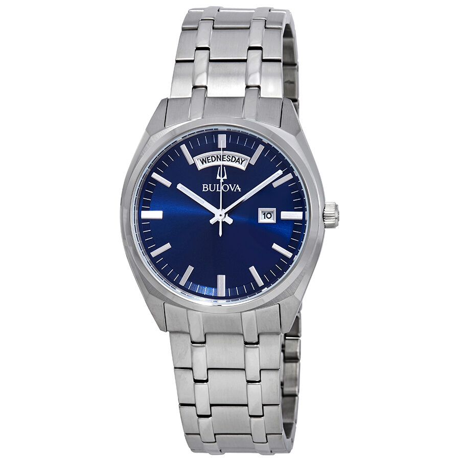 Reloj Bulova cl sico de acero inoxidable con esfera azul para