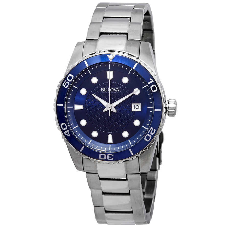 Bulova Sport Reloj de hombre de acero inoxidable con esfera azul 98A194 Watches of America