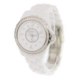Chanel J12 White Dial White Ceramic Ladies Watch #H3110 - Watches of America #3