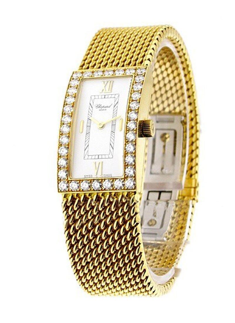 Chopard Les Classiques Rectangular White Dial Yellow Gold Bracelet  106872-0001 – Watches of America