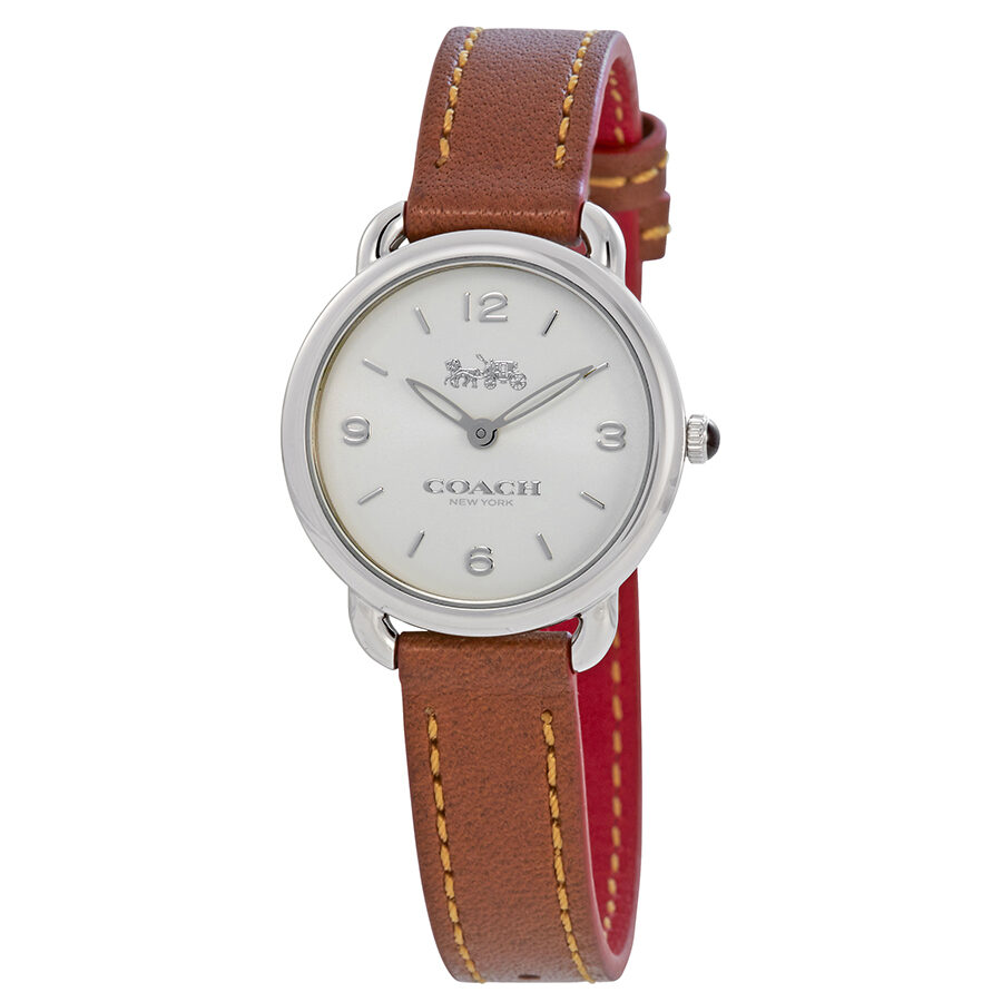 Coach Delancey Slim Cream Dial Brown Leather Ladies Watch 14502789 Watches of America