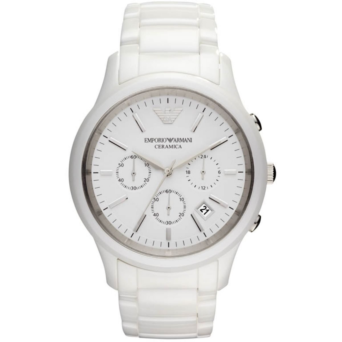 Emporio Armani Ceramica Chronograph White Dial Men s Watch AR1453