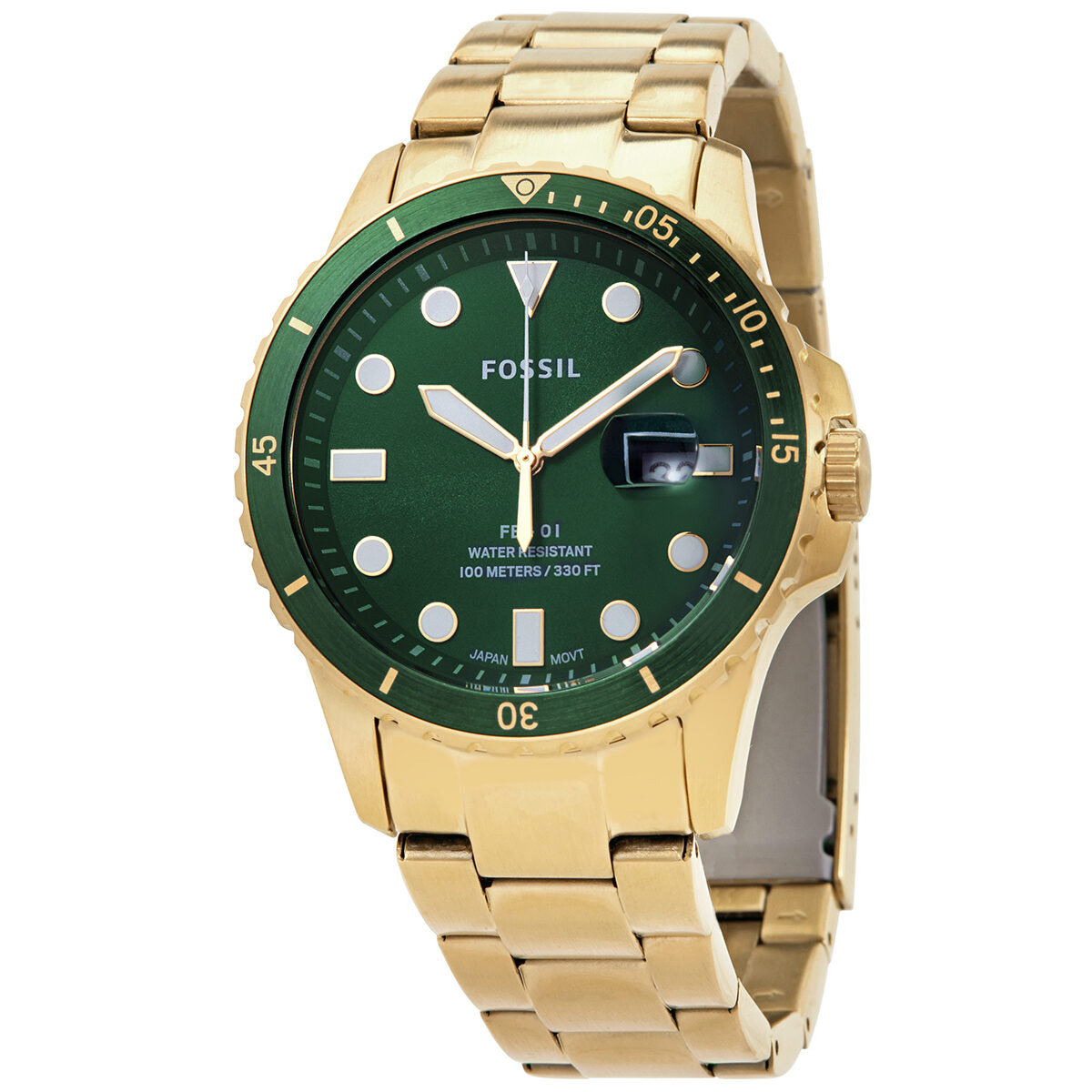 Green fossil watch best sale