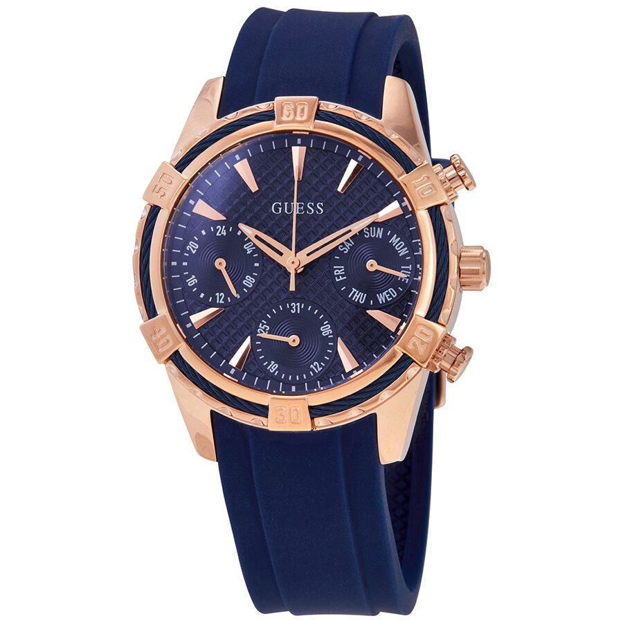 Guess limelight blue silicone strap ladies watch w1053l1 best sale