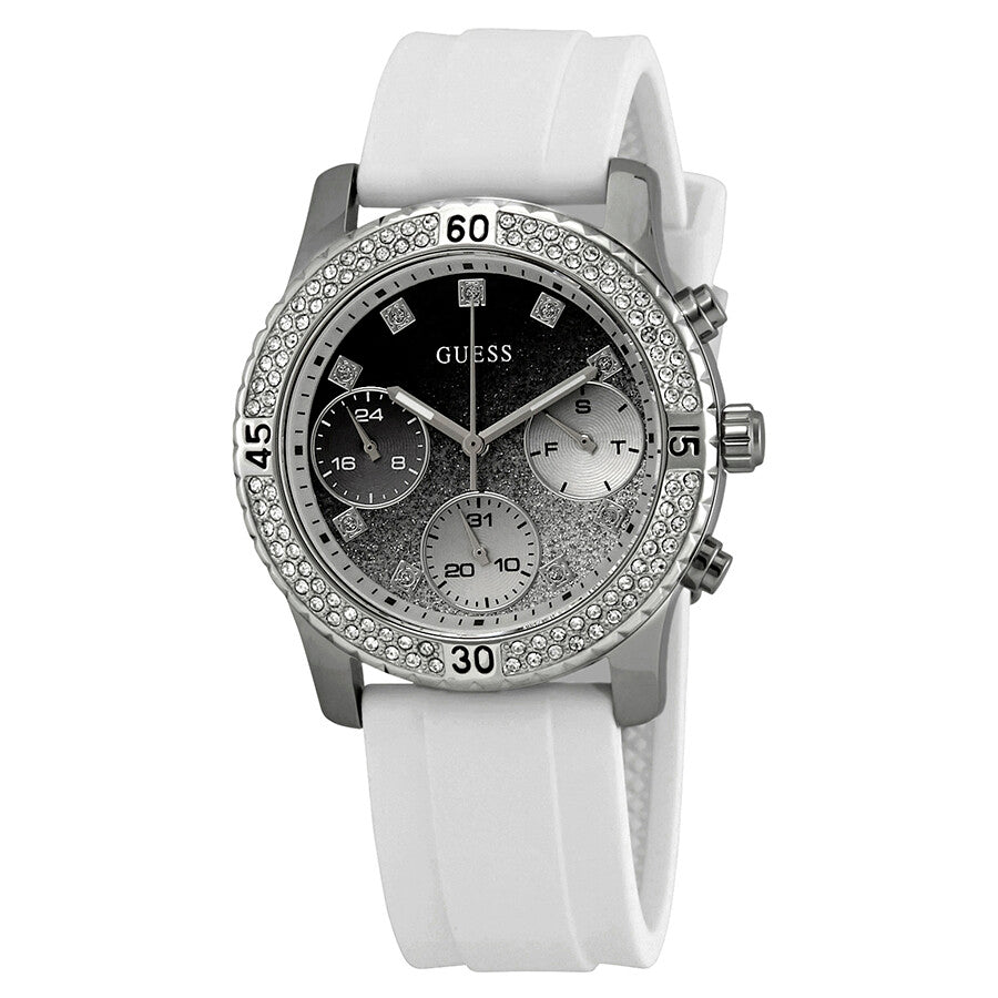 Guess Confetti Crystal Black and White Dial Ladies Watch W1098L1
