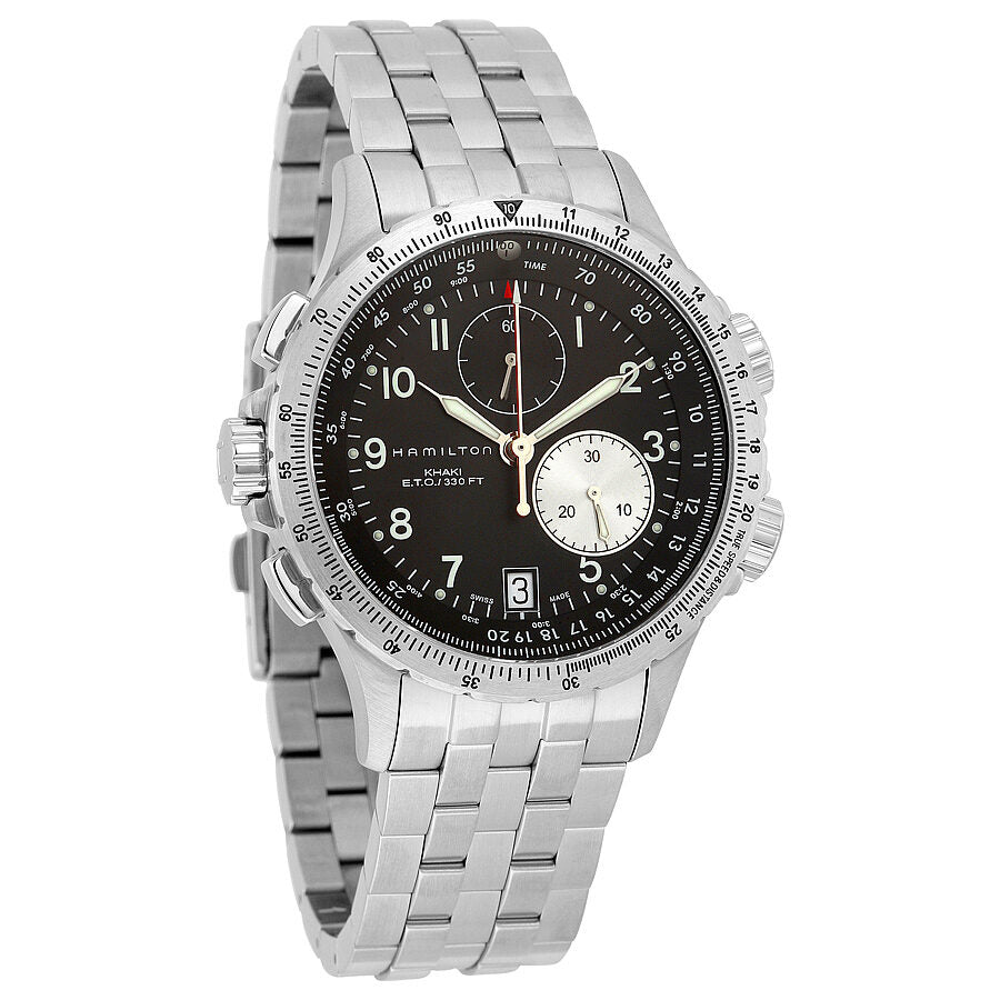 Hamilton Khaki ETO Black Dial Stainless Steel Men s Watch H77612133 Watches of America