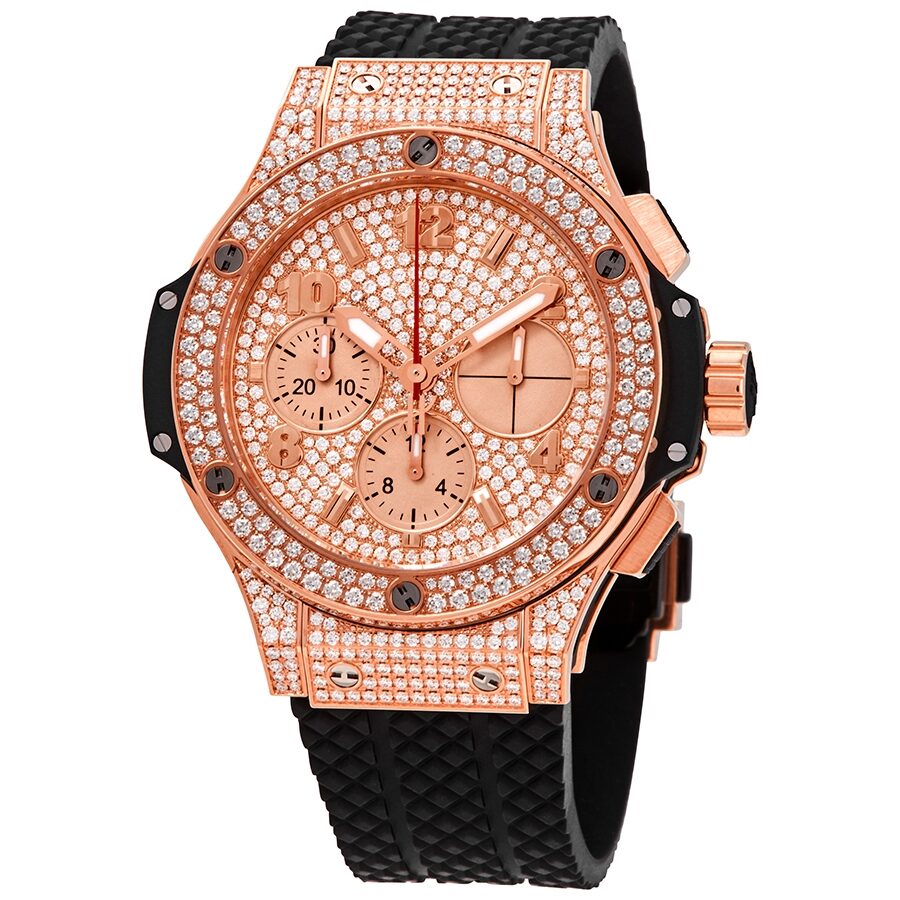 Hublot Big Bang Gold 41mm Chronograph Automatic Diamond Unisex Watch 341.PX.9010.RX.1704 Watches of America