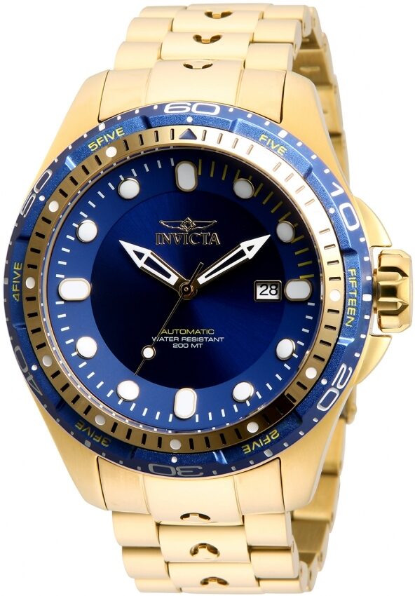 Invicta Hydromax Automatic Blue Dial Yellow Gold tone Men s Watch 3224 Watches of America