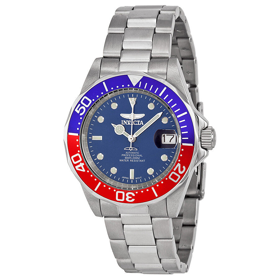 Invicta 6983 Pro Diver Collection reloj de poliuretano negro con dial azul  y cronógrafo para hombre