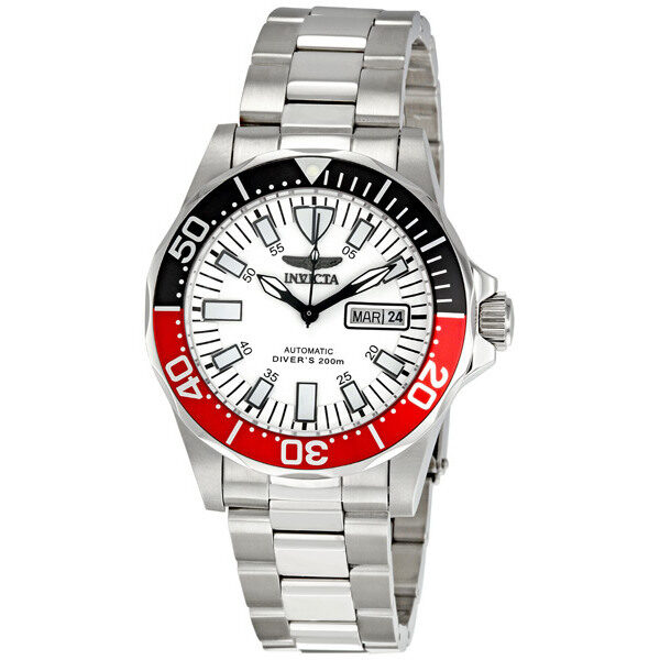 Invicta Signature Pro Diver Automatic White Dial Coke Bezel Men's