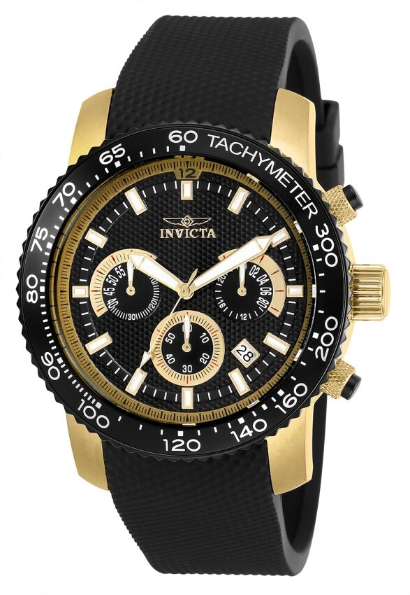 INVICTA クロノグラフ ゴールド ブラック Invicta Grand Diver Automatic Black Dial Two-tone Men's