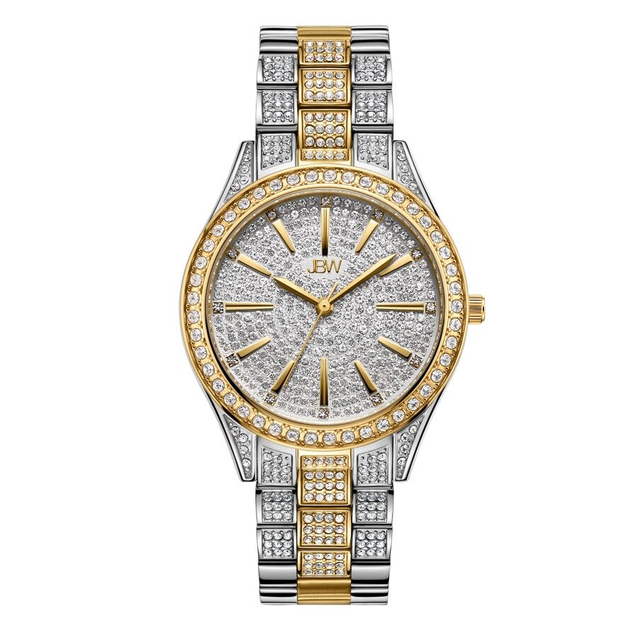 JBW Cristal 34 Quartz Diamond Gold Dial Ladies Watch J6383D Watches of America