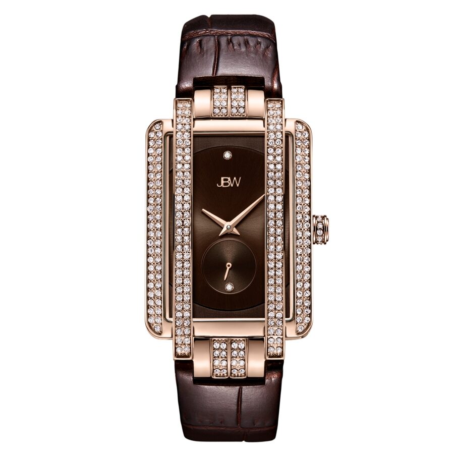 JBW Mink Quartz Diamond Crystal Brown Dial Ladies Watch J6358L B Watches of America