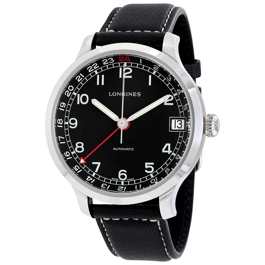 Longines Heritage Military 1938 Black Dial Black Leather Band Stainless Steel Case Automatic Men s Watch L27894530 Watches of America