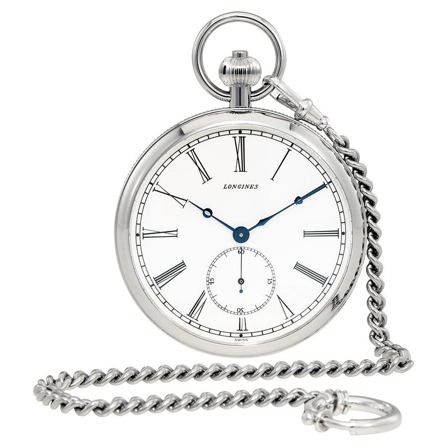 Longines Heritage White Dial Hand Wound Pocket Watch L7.022.4.11.1 Watches of America