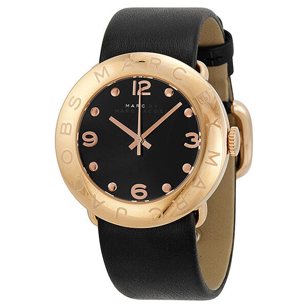 Marc jacobs hotsell black leather watch