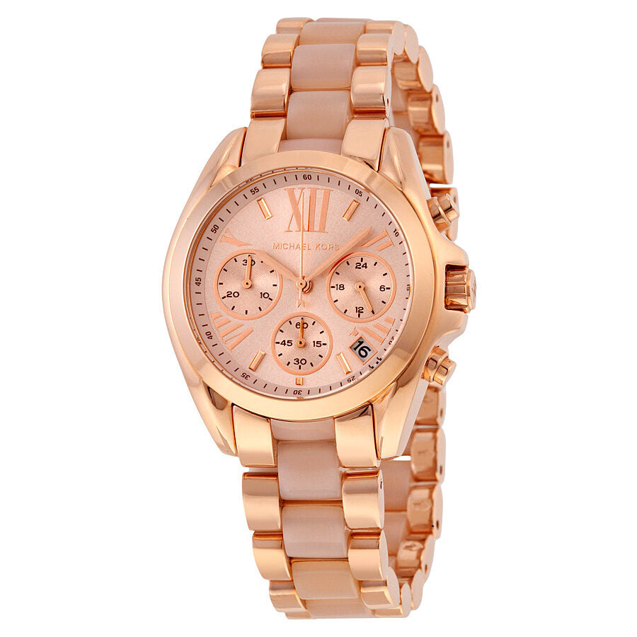 Michael Kors Bradshaw Mini Cronografo Rose Dial Senoras Reloj MK6066 Watches of America